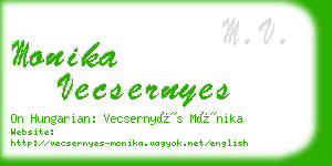 monika vecsernyes business card